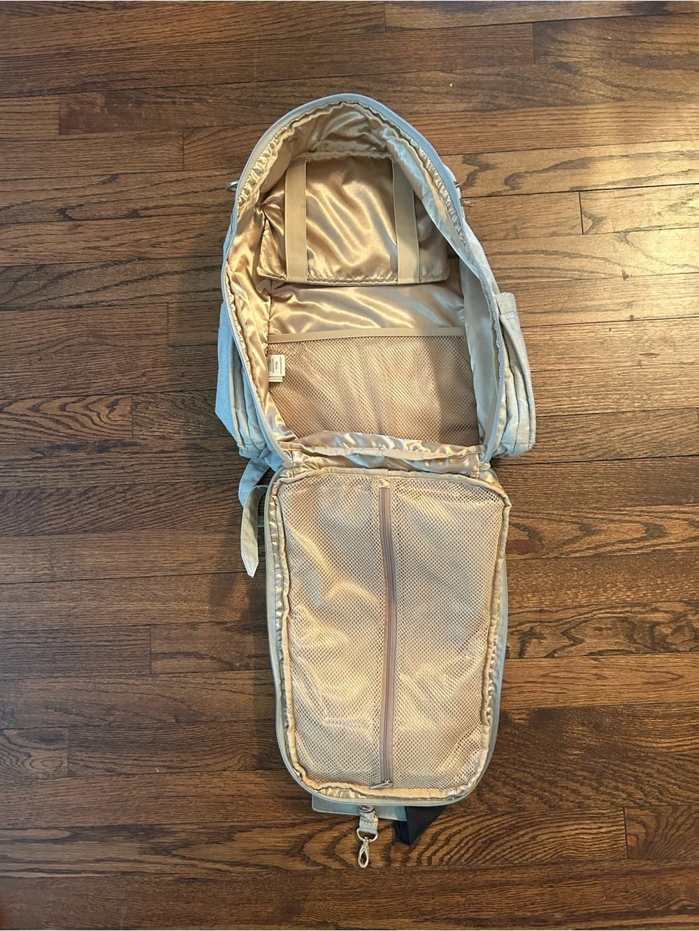 Ju-Ju-Be Gray Convertible Baby Bag Backpack with Rose Gold Hardware